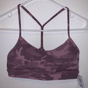 Lululemon Pink Camo Flow Y Sports Bra